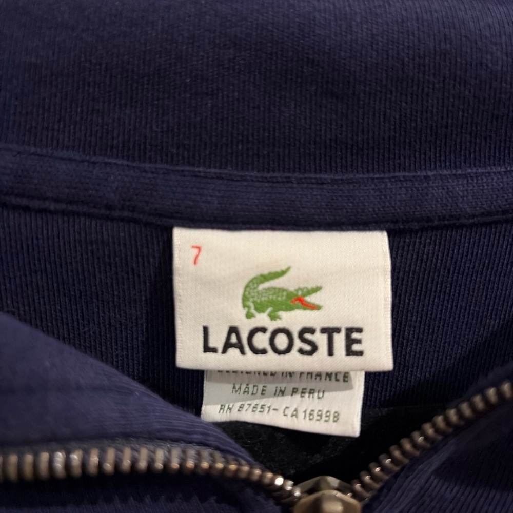 Lacoste Men's Dark Blue Zip-Up Sweater - Picture 3 of 7